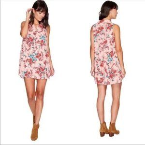 EUC Jack by BB Dakota Women's Armand Floral Printed Dress in Pink, Red, and Teal